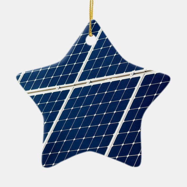 Ornement Étoile En Céramique Image amusante d'un panneau solaire (Devant)