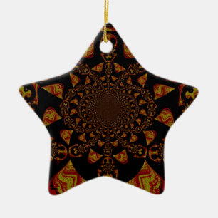Ornement Étoile En Céramique Impression d'art Kaleidoscope crâne