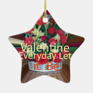 Ornement Étoile En Céramique Imprimer Saint-Valentin