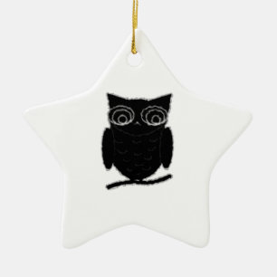 Ornement Étoile En Céramique Inkblot Owl