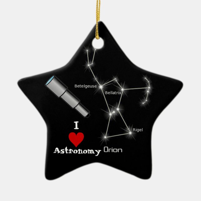 Ornement Étoile En Céramique J'aime l'astronomie (Devant)