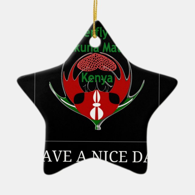 Ornement Étoile En Céramique Jambo Kenya (Devant)