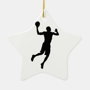 Ornement Étoile En Céramique Joueur de basket-ball Pop Art Silhouette
