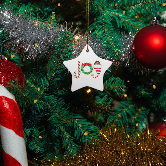 Ornement Étoile En Céramique Joy Noël Ornament (Créateur téléchargé)
