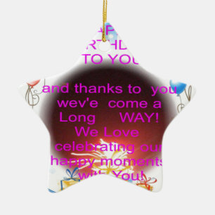 Ornement Étoile En Céramique Joyeux anniversaire pour vous