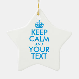 Ornement Étoile En Céramique KEEP CALM personnalisé et votre texte