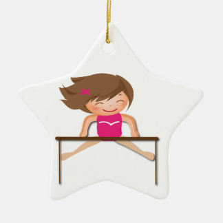 Ornement Étoile En Céramique La fille personnalisée de GYMNASTIQUE barre des