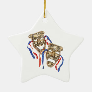 Ornement Étoile En Céramique Le drame masque l'ornement