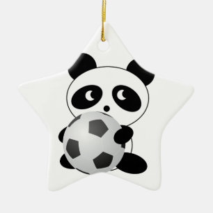 Ornement Étoile En Céramique Le football de panda