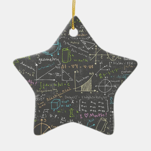 Ornement Étoile En Céramique Leçons de mathématiques (Devant)