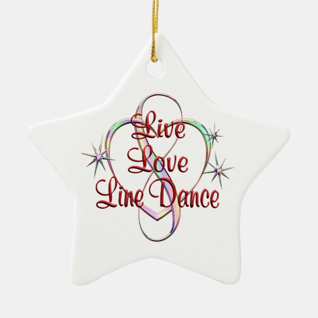 Ornement Étoile En Céramique Ligne danse vivante d'amour (Devant)