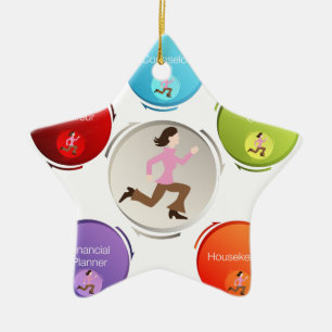 Ornement Étoile En Céramique Maman occupée