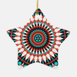 Ornement Étoile En Céramique Mandala amérindienne