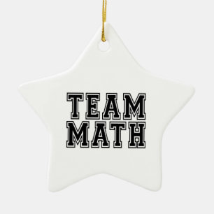 Ornement Étoile En Céramique Mathématiques de l'équipe noire et blanche