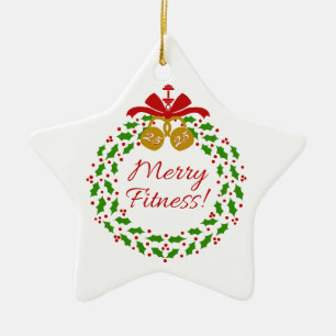 Ornement Étoile En Céramique Merry Fitness Wreath Personnalisé Star Orament