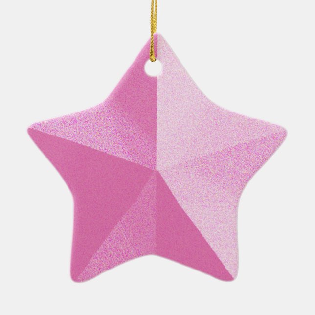 Ornement Étoile En Céramique Modèle personnalisable de l'ornement rose étoile (Devant)