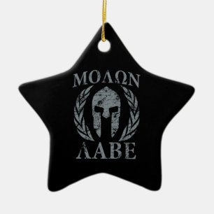 Ornement Étoile En Céramique Molon Labe Grunge Armure spartiate