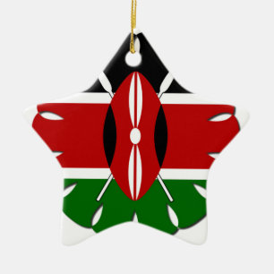 Ornement Étoile En Céramique Motif kenyan rond : un symbole national