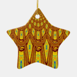 Ornement Étoile En Céramique Motif tribal africain
