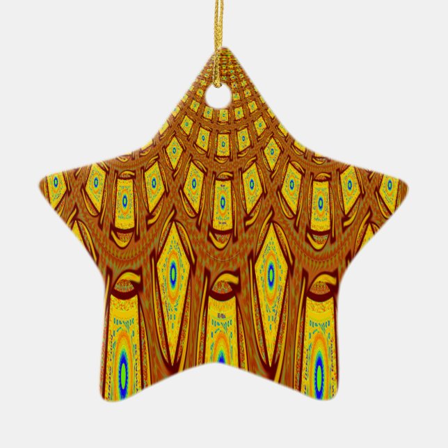 Ornement Étoile En Céramique Motif tribal africain (Devant)
