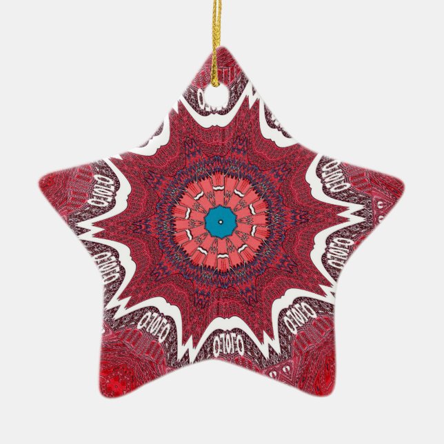 Ornement Étoile En Céramique Motif tribal de l'ethnie Sindh.jpg (Devant)