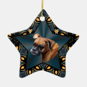 Ornement Étoile En Céramique Noble Boxer Dog Star Ornament