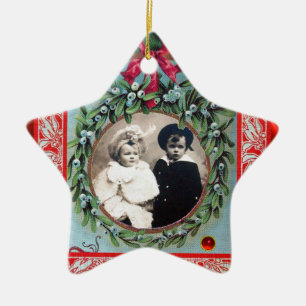 ORNEMENT ÉTOILE EN CÉRAMIQUE NOËL COURONNE MISTLETOS STAR MODÈLE PHOTO