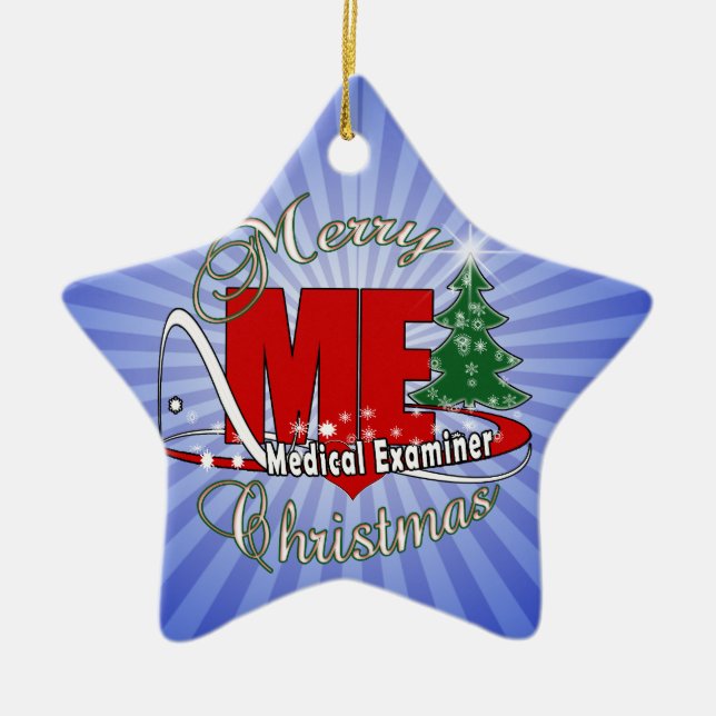 ORNEMENT ÉTOILE EN CÉRAMIQUE NOËL DE LOGO JE MÉDECIN EXAMINATEUR (Devant)