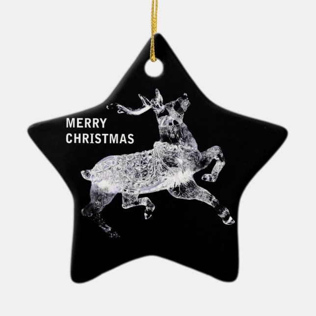 Ornement Étoile En Céramique Noël GCU d'extracteur de traîneau (Devant)