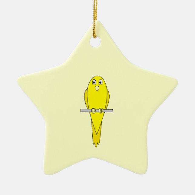 Ornement Étoile En Céramique Oiseau jaune. Canari (Devant)