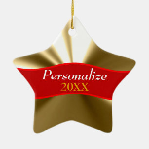 Ornement Étoile En Céramique Orgueil Gold Star personnalisé