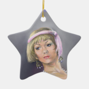 Ornement Étoile En Céramique Ornament Springtime Flapptime Star