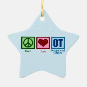 Ornement Étoile En Céramique OT Peace Love ergothérapie Blue Star