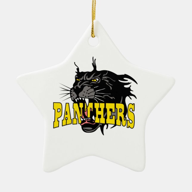 ORNEMENT ÉTOILE EN CÉRAMIQUE PANTHERS MASCOT (Devant)