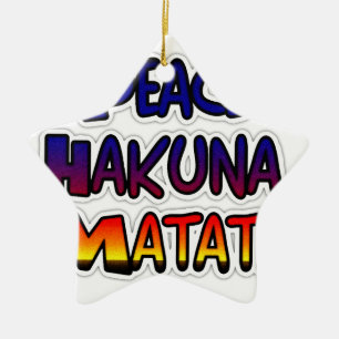 Ornement Étoile En Céramique Peace Hakuna Matata Gradient Art