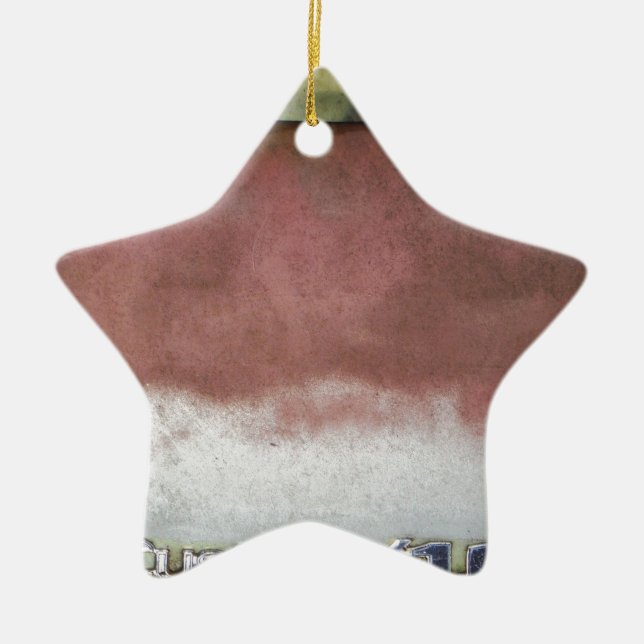 Ornement Étoile En Céramique personnalisé de luxe rose et blanc (Devant)