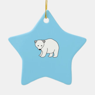 Ornement Étoile En Céramique petit ours polaire doux