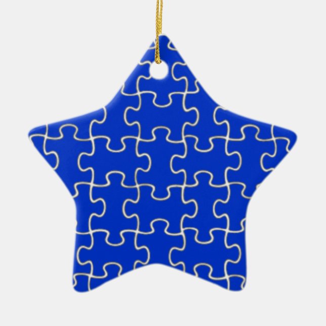 Ornement Étoile En Céramique pièces de puzzle couleur (Devant)