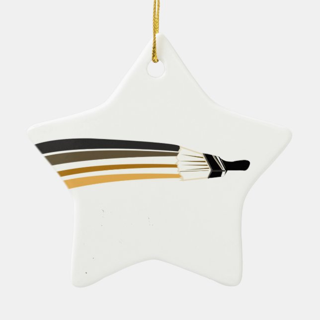 Ornement Étoile En Céramique Pinceau à la maison d'artiste de la peinture | (Devant)