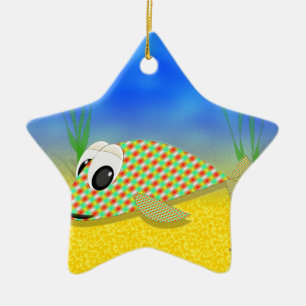 Ornement Étoile En Céramique Poisson Carton mignon