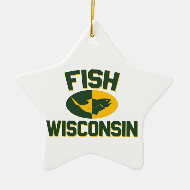 Ornement Étoile En Céramique Poisson Wisconsin (Devant)