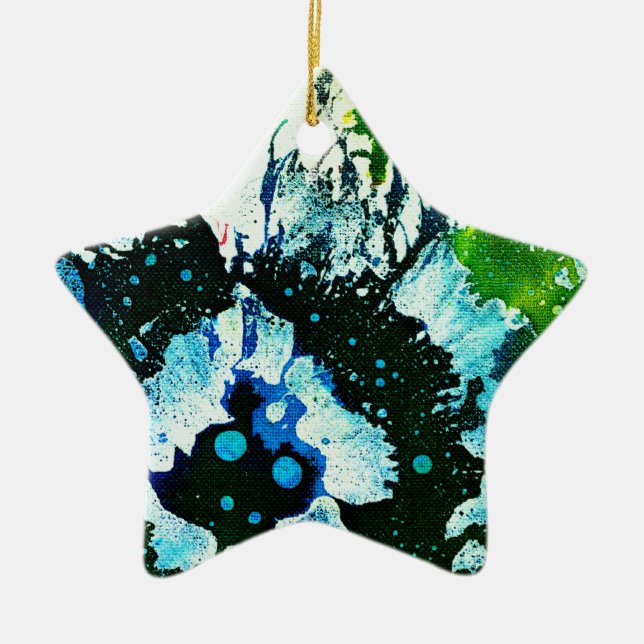 Ornement Étoile En Céramique Polychromoptique #2C par Michael Moffa (Devant)