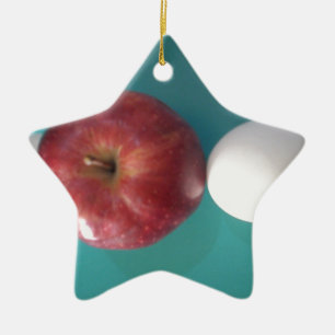 Ornement Étoile En Céramique Pomme rouge à deux oeufs pour une tarte.JPG