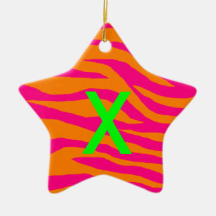Ornement Étoile En Céramique Pop Zebra