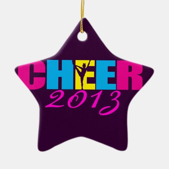 Ornement Étoile En Céramique Pourpre Cheerleading personnalisé d'acclamation (Devant)