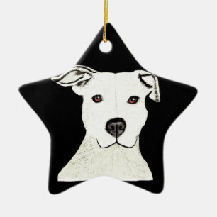 Ornement Étoile En Céramique Race de chien de Pitbull