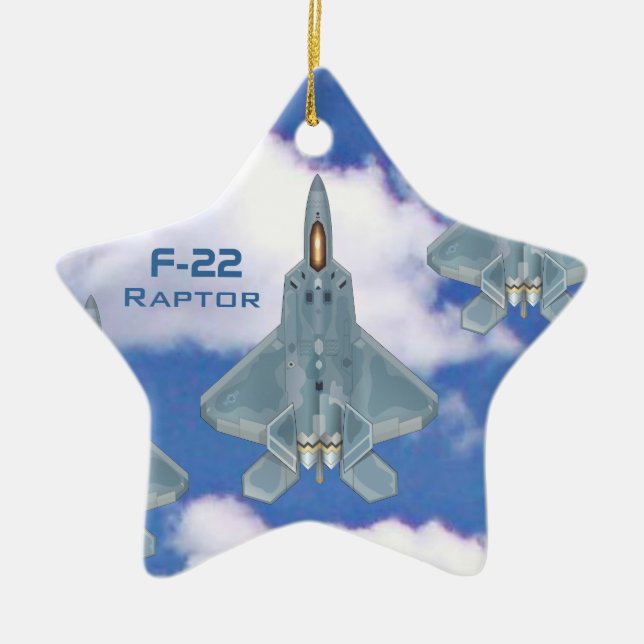 Ornement Étoile En Céramique Rapteur F-22 (Devant)