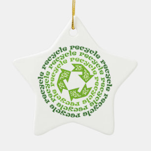 Ornement Étoile En Céramique Recycler l'ornement personnalisé