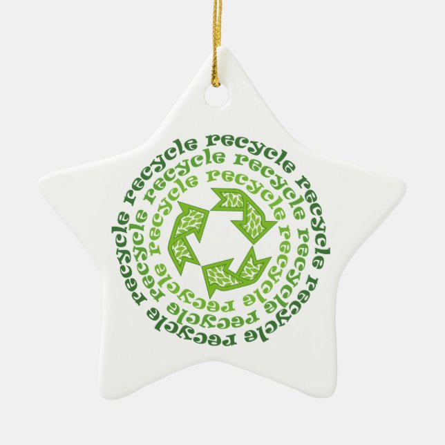 Ornement Étoile En Céramique Recycler l'ornement personnalisé (Devant)