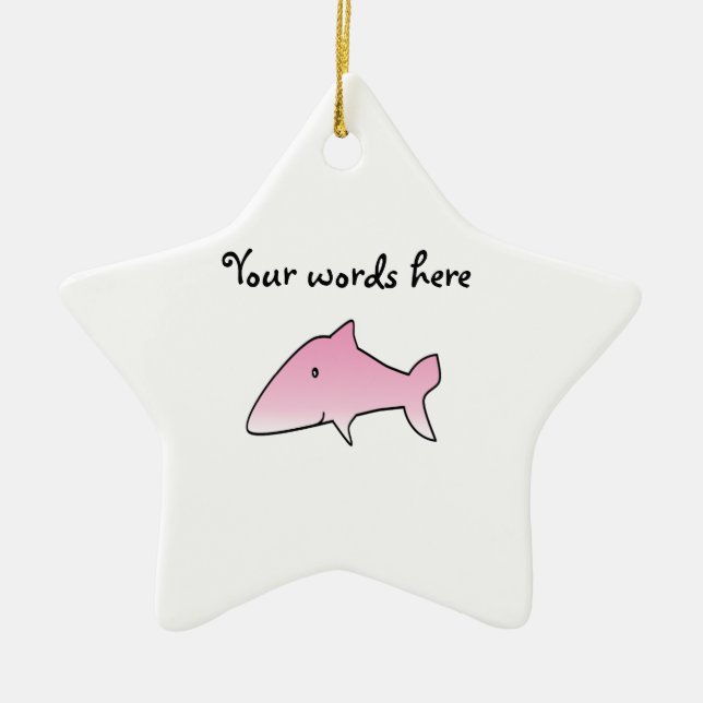 Ornement Étoile En Céramique Requin rose (Devant)